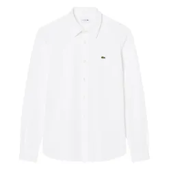 Áo Sơ Mi Nam Lacoste Petit Piqué Slim Fit Shirt CH2685 - 001 Màu Trắng Size 38