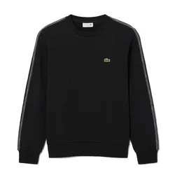 Áo Nỉ Sweater Nam Lacoste Stripe Band Fleece Sweatshirt SH0891 - 031 Màu Đen Size 3