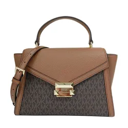 Túi Đeo Chéo Nữ Michael Kors MK Whitney Medium Logo Satchel Brown Màu Nâu