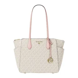 Túi Tote Nữ Michael Kors MK Marilyn Medium Signature Logo Tote Bag 35F5G6AT2B Màu Hồng Trắng