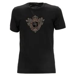 Áo Phông Nam Dolce & Gabbana D&G Logo Vương Miện G8KBAZ G7TWK Màu Đen Size 44