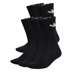 Set 6 Đôi Tất Adidas Pairs of Mid-Calf Cushion Socks with Trefoil Logo IJ5618 Màu Đen Size S