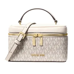 Túi Đeo Chéo Nữ Michael Kors MK Vivi Small Signature Logo Vanity Crossbody Bag 35F6GVFC5B Màu Trắng