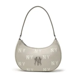 Túi Đeo Vai Nữ MLB Classic Mono Embossed Hobo Bag New York Yankees Grey 3ABQM016N-50GRL Màu Xám