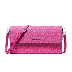 Túi Đeo Chéo Nữ Michael Kors MK Jet Set Small Signature Logo Convertible Crossbody Bag 32S6SJ6C5V Màu Hồng