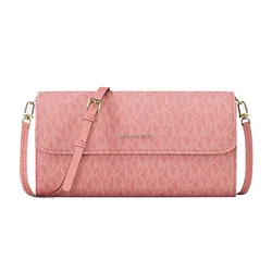 Túi Đeo Chéo Nữ Michael Kors MK Jet Set Small Signature Logo Convertible Crossbody Bag 32S6GJ6C5V Màu Hồng Nhạt