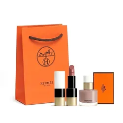 Set Son Lì Hermès Rouge + Sơn Móng Tay Les Mains Hermès Nail Polish 2 Món