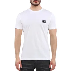 Áo Phông Nam Dolce & Gabbana D&G Tag Gương Cổ Tròn G8PT1TG7F2I W0800 Màu Trắng