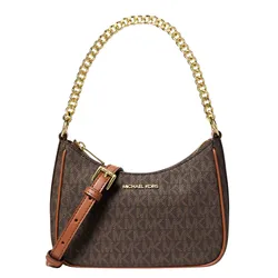 Túi Đeo Vai Nữ Michael Kors MK Jet Set Signature Logo Convertible Crossbody Bag 35F5GTVC0B Màu Nâu