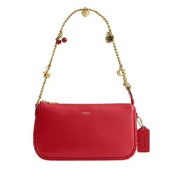 Túi Đeo Vai Nữ Coach Plaza Bag With Charm Chain Strap CFT33 Màu Đỏ