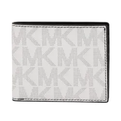 Ví Nam Michael Kors MK Monogram Slim Bi-fold Wallet 86F2SMNF5B Màu Trắng