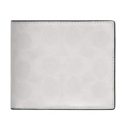 Ví Nam Coach 3-In-1 Wallet In Signature Canvas CW380 Màu Trắng Họa Tiết
