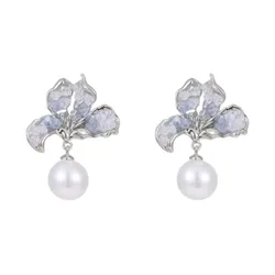Khuyên Tai Nữ Kya Jewel Frosted Iris JE28 Màu Trắng Xanh