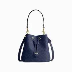 Túi Đeo Chéo Nữ Coach Rowan Bucket Bag In Signature Canvas CEZ36 Màu Xanh Navy