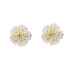 Khuyên Tai Nữ Kya Jewel Pearlescent Apricot JE29 Màu Trắng Vàng
