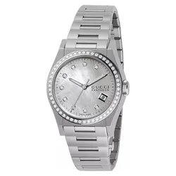 Đồng Hồ Nữ Gucci Pantheon White Mother Of Pearl Watch 36mm Màu Bạc
