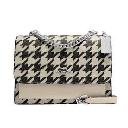 Túi Đeo Chéo Nữ Coach Klare Crossbody With Houndstooth Print CJ625 Màu Đen Trắng