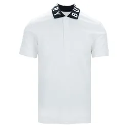 Áo Polo Nam Burberry Men's Logo Intarsia Cotton Pique Short-Sleeve Màu Trắng Size XS