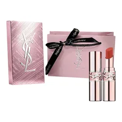 Set Son Dưỡng Yves Saint Laurent YSL Loveshine Candy Glow Lip 12B Sweet Tangerine Màu Cam San Hô (Box Hồng)