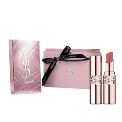 Set Son Dưỡng YSL Loveshine Candy Glow Lip 3B Rosewood Blush Màu Hồng Gỗ + Hộp Quà YSL + Túi Giấy