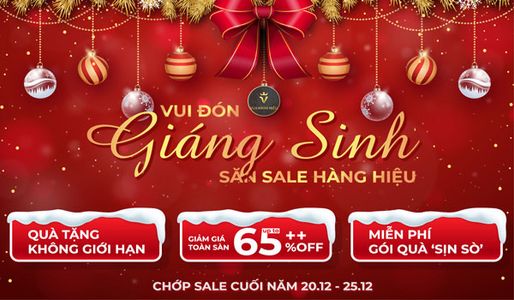 Vua Hàng Hiệu vui đón Giáng Sinh - Sale up to 65%++, tặng quà không giới hạn