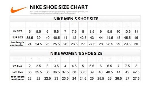 Bảng size giày Nike nam nữ chuẩn nhất