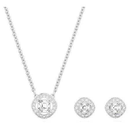 Swarovski — Set Dây Chuyền Và Khuyên Tai Nữ Swarovski Angelic Square Setwhit