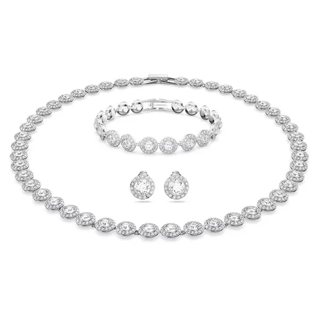 Swarovski — Set Dây Chuyền, Vòng Tay, Khuyên Tai Nữ Swarovski Angelic  Round