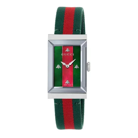 Gucci — Set Đồng Hồ Nữ + Dây Đeo Gucci G-Frame Quartz Ladies Watch YA147