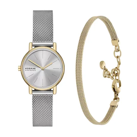 Skagen — Set Đồng Hồ Nữ Skagen Signatur Lille Silver Stainless Steel Mesh