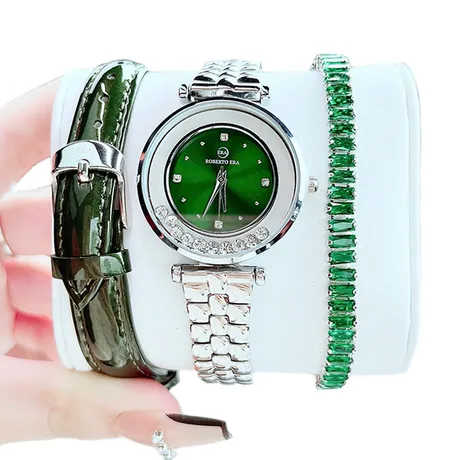 Roberto Era — Set Đồng Hồ + Vòng Đeo Tay Nữ Roberto Era Quartz 32mm Màu Bạc Xa