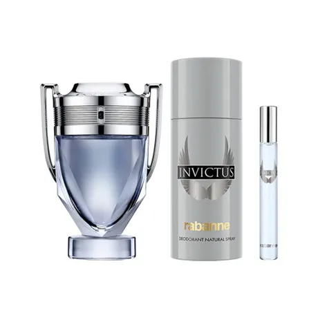 Paco Rabanne — Set Nước Hoa Nam Paco Rabanne Invictus Set 3 Món (EDT 100ml + Lă