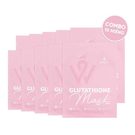 Daliv — Combo 10 Miếng Mặt Nạ Tinh Chất Glutathione Dưỡng Ẩm, Sáng Da Da