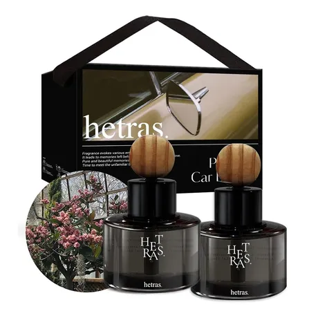 Hetras — Set Tinh Dầu Nước Hoa Ô Tô Hetras Hương Flower Shop (77ml x 2)