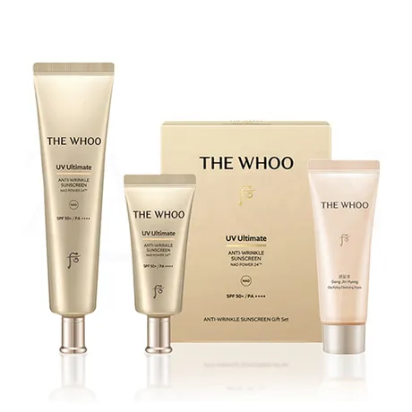 Whoo — Set Sữa Rửa Mặt Và Kem Chống Nắng The Whoo Gong Jin Hyang Clarif
