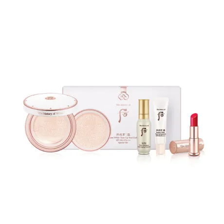Whoo — Set Trang Điểm Whoo Seol Radiant White Tone Up Sun Cushion 4 Món