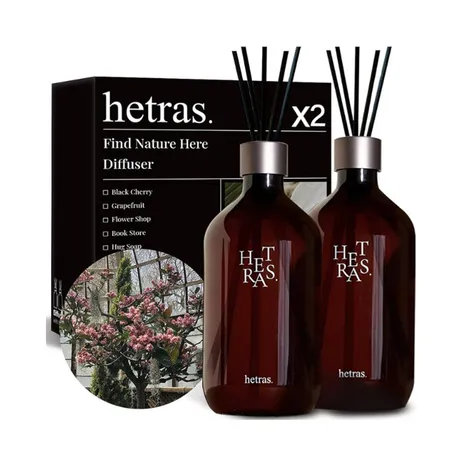 Hetras — Set 2 Chai Tinh Dầu Nước Hoa Khuếch Tán Hương Thơm Hetras Flower