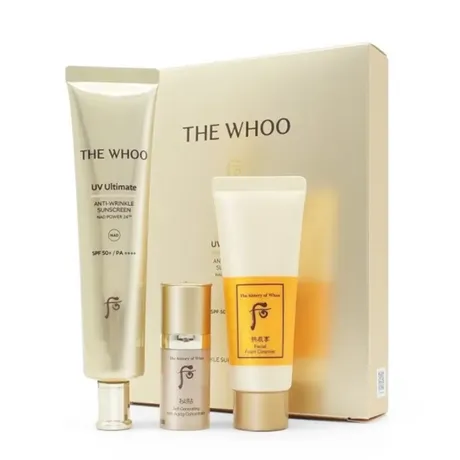 Whoo — Set Kem Chống Nắng, Sữa Rửa Mặt Và Serum Whoo UV Ultimate 3 Món