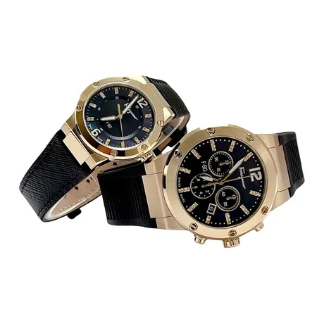 Salvatore Ferragamo — Set Đồng Hồ Unisex Salvatore Ferragamo F80 Diamond Màu Vàng Gold