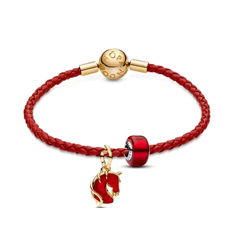 Pandora — Set Vòng Đeo Tay + Hạt Vòng Charm Pandora Mã Đáo Thành Công Màu 