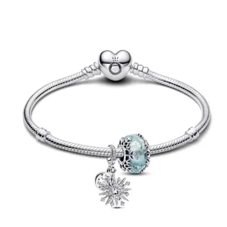 Pandora — Set Vòng Đeo Tay + Hạt Vòng Charm Pandora 590719 + 792377C00 + 7