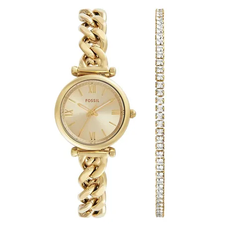 Fossil — Set Đồng Hồ Và Vòng Đeo Tay Nữ Fossil Carlie ES5387SET 28mm Màu 