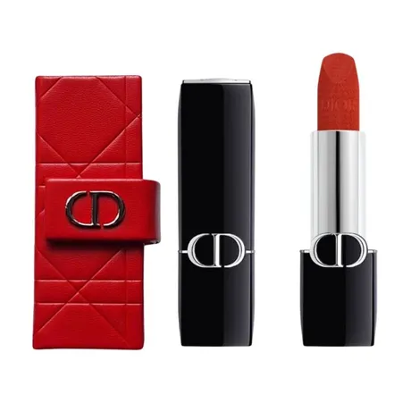 Dior — Set Son Dior Rouge 777 Fahrenheit Velvet Finish Màu Đỏ Cam