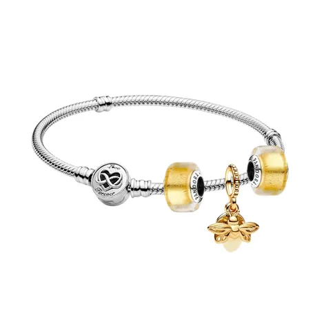Pandora — Set Vòng Đeo Tay + Hạt Vòng Charm Pandora 599365C00-769352C01-79