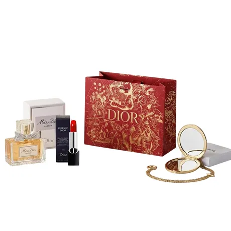 Dior — Set Nước Hoa Dior Miss Dior 5ml + Son Dior Rouge Satin 999 + Gươ