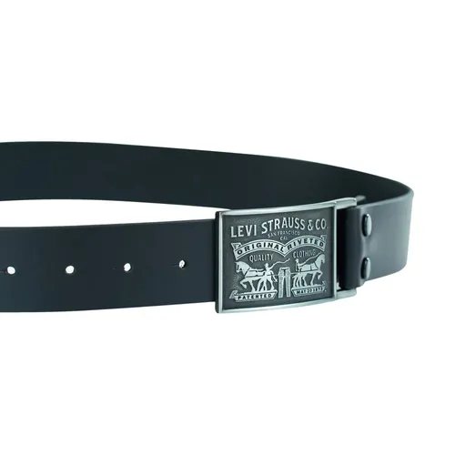 Thắt Lưng Levi's Men's 1 1/2 in.Plaque Bridle Belt With Snap Closure Black