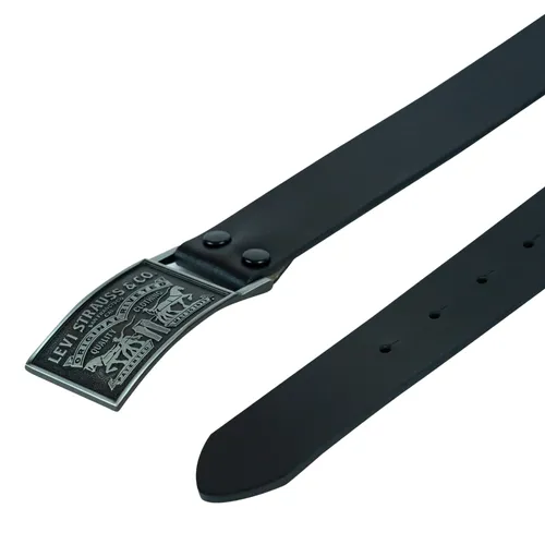Thắt Lưng Levi's Men's 1 1/2 in.Plaque Bridle Belt With Snap Closure Black