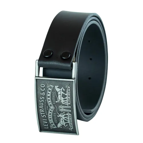 Thắt Lưng Levi's Men's 1 1/2 in.Plaque Bridle Belt With Snap Closure Black