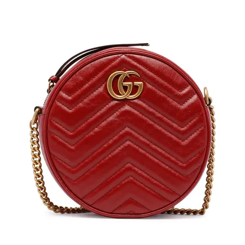 Túi Xách Gucci Gg Marmont Mini Round Shoulder Bag Red