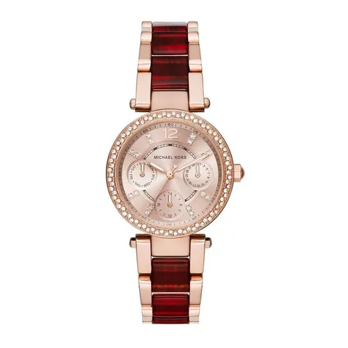 Đồng hồ Demi (Đỏ - Vàng hồng) Thép không gỉ 316L Mặt tròn - Đồng Hồ Michael Kors MK6239 Cho Nữ - Vua Hàng Hiệu